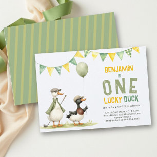 Invitation Un Canard Chanceux Golf Par Tee Boy 1er Anniversai