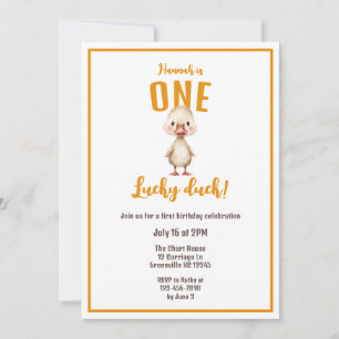 Invitation Un Canard Chanceux Premier Anniversaire