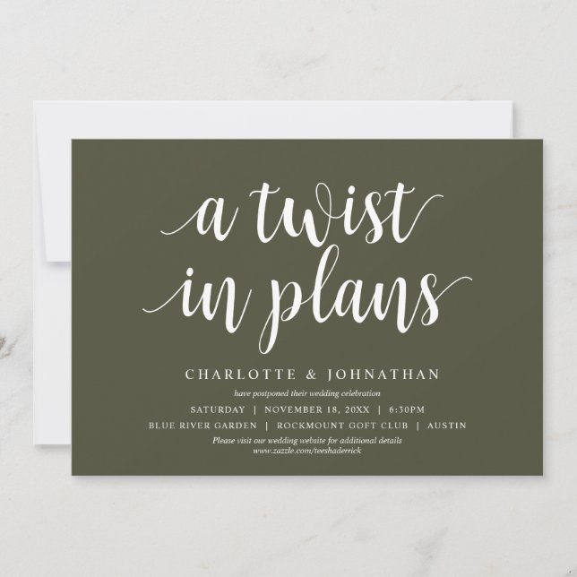 Invitation Un changement dans les plans, Mariage Modifier la  (Devant)