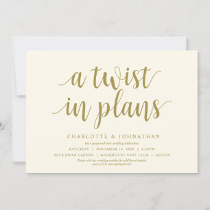 Invitation Un changement de plans, Mariage Changer la date