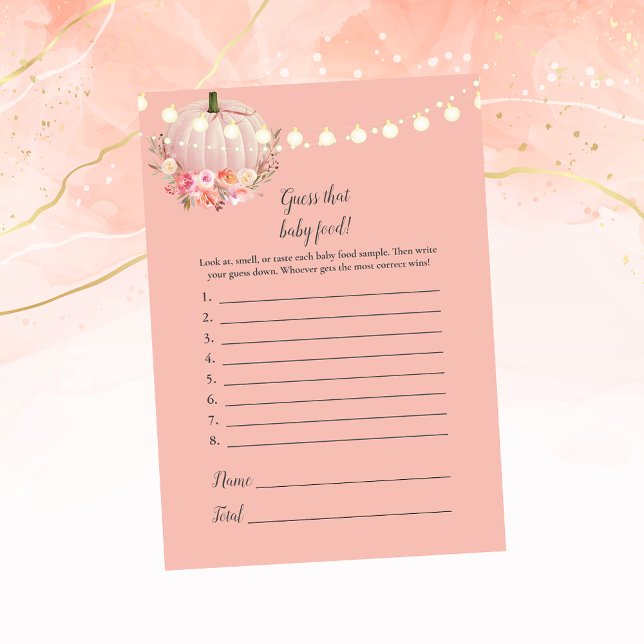 Invitation Un Citrouille Élégant Devine Le Jeu De Douche Alim (Créateur téléchargé)