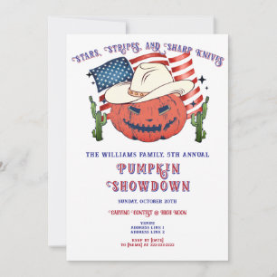 Invitation Un Citrouille patriotique moderne contre Halloween