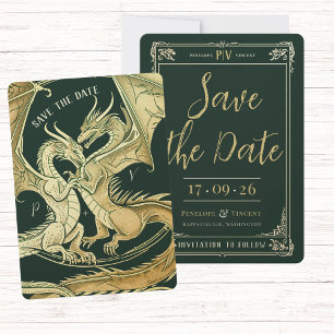 Invitation Un conte d'amour du dragon Sauvez la date