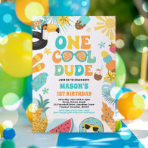 Un Cool Dude Tropical Été 1er Anniversaire