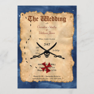 Invitation Un crâne et une épée pirates uniques