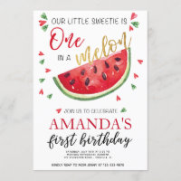Un dans anniversaire de fille d'été de melon un ęr