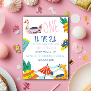 Invitation Un dans le soleil piscine de plage
