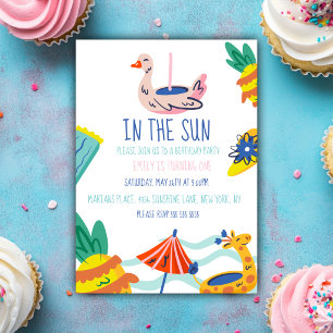 Invitation Un dans le soleil pour la première fête d'annivers