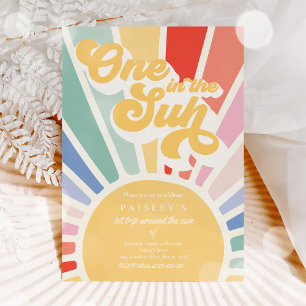 Invitation Un Dans Le Soleil Soleil 1er Anniversaire Arc-en-c