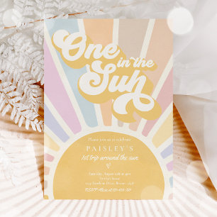 Invitation Un Dans Le Soleil Soleil 1er Anniversaire Rose Arc