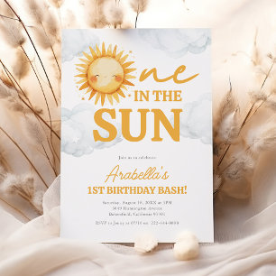 Invitation Un dans le soleil Sunshine 1er anniversaire