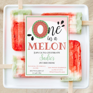 Invitation Un dans un Melon Premier anniversaire