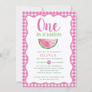 Invitation Un dans un Melon Watermelon Premier anniversaire