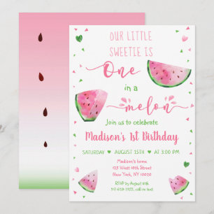 Invitation Un Dans Un Melon Watermelon Rose Green Anniversair