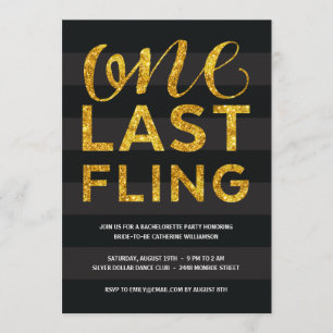 Invitation Un Dernier Fling Parties scintillant-Look Bachel