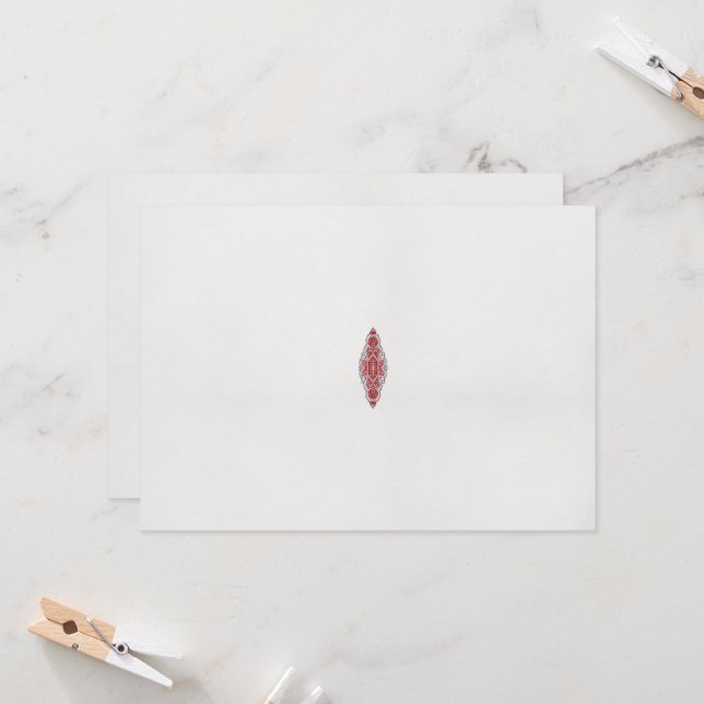 Invitation un design de motif rouge et blanc (Devant/Arrière en situation)