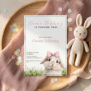 Invitation Un deuxième anniversaire de lapin
