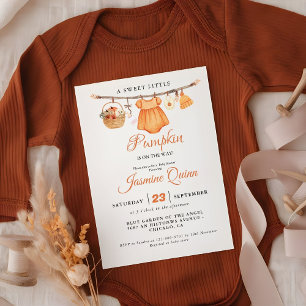Invitation Un doux petit baby shower d'automne citrouille béb