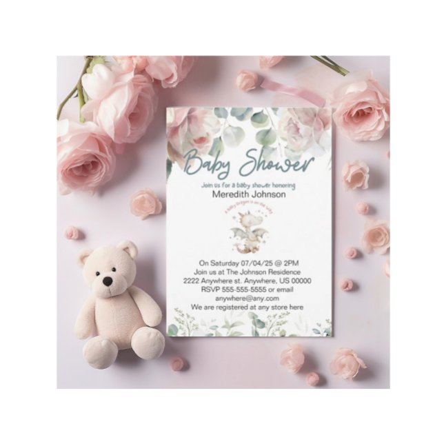 Invitation Un Dragon Bébé est sur le chemin Baby shower Invit (Créateur téléchargé)