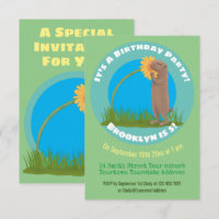 Un drôle de chien de prairie avec dessin animé de 