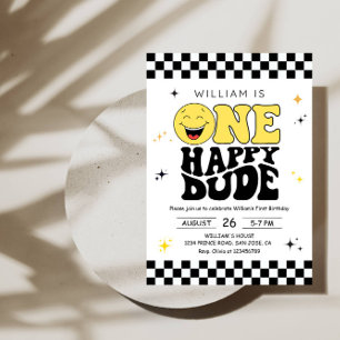 Invitation Un Dude Heureux - Fête de 1er Anniversaire Fun