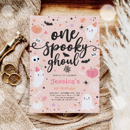 Invitation Un Éffrayant Ghoul Cute Halloween Ghost 1er annive
