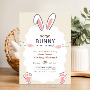 Invitation Un Éléphant Élégant pour Bébé Lapin Shower de Nais