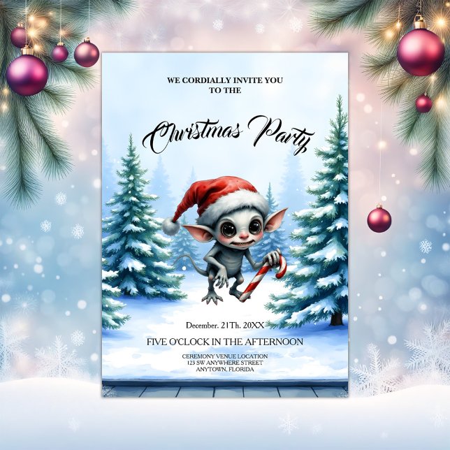 Invitation Un elfe de Noël avec Sucre de canne. (Créateur téléchargé)