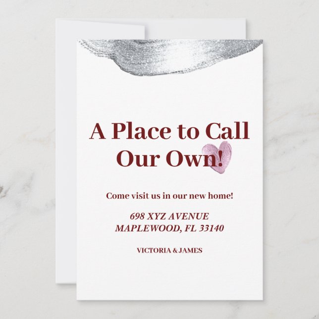 Invitation Un endroit pour appeler notre propre parties scint (Devant)