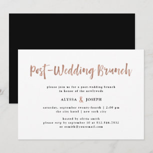 Invitation Un esprit moderne Mariage de poste Brunch Faux R