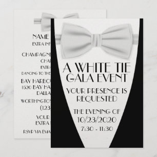 Invitation Un gala en tenue de soirée blanche