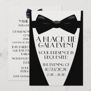 Invitation Un gala en tenue de soirée noire