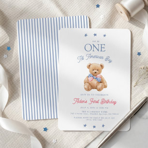 Invitation Un garçon américain tout à fait premier anniversai