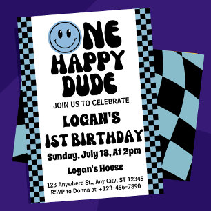 Invitation Un garçon heureux à son premier anniversaire  
