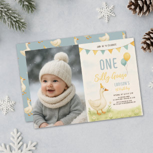 Invitation Un Garçon Silly Goose Premier anniversaire