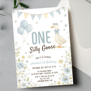 Invitation Un Garçon Silly Goose Premier anniversaire
