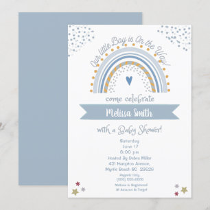 Invitation Un garçon sur le chemin Rainbow Baby shower Invita