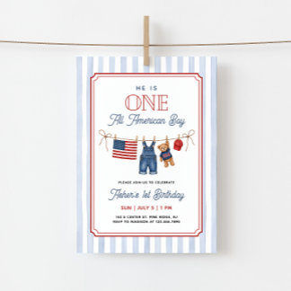 Invitation Un garçon tout américain pour son 1er anniversaire