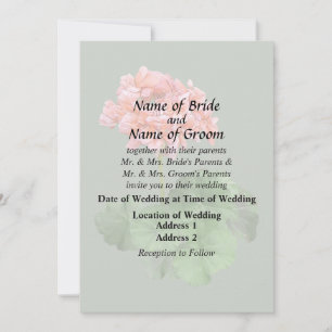 Invitation Un Géranium rose