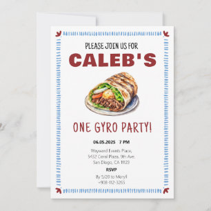 Invitation Un Gyro Party Grec Premier anniversaire