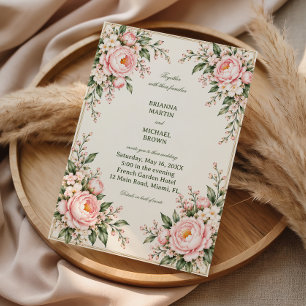 Invitation Un jardin de pivoines roses tendres
