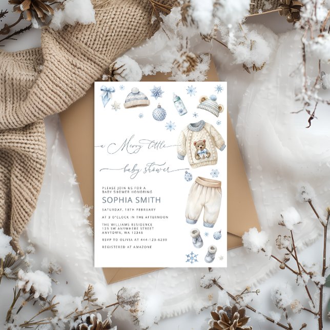 Invitation Un joli Baby shower de vêtements pour bébés (Créateur téléchargé)