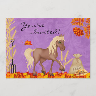 Invitation Un joli cheval en automne part de l'invitation d'a