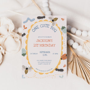 Invitation Un joli insecte jardin premier anniversaire
