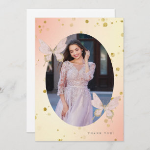 Invitation Un joli Merci à papillon bleu