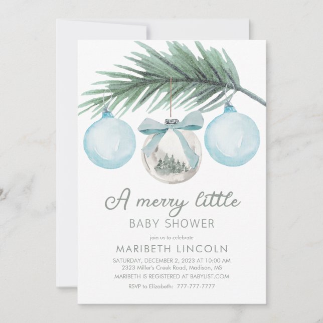 Invitation Un joli petit Baby shower | Baby shower garçon (Devant)