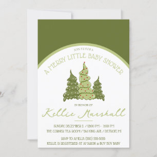 Invitation Un Joli Petit Baby shower, Douche Vert & Beige