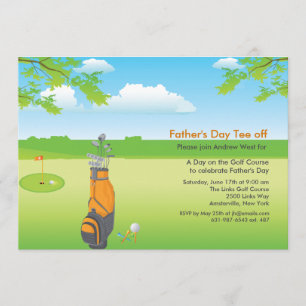 Invitation Un jour d'invitation de fête des pères de golf