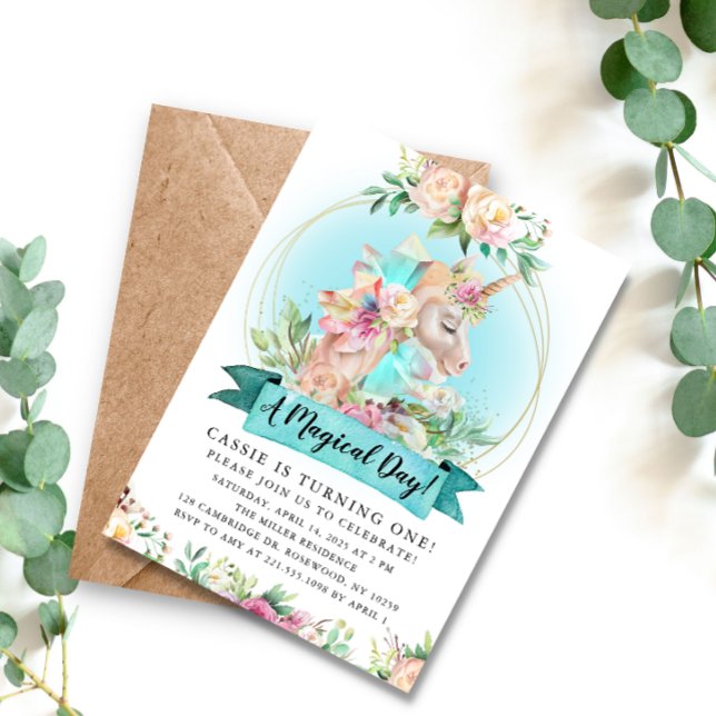 Invitation Un Jour Magique Unicorn fête d'anniversaire (Créateur téléchargé)
