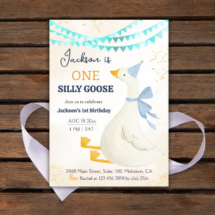 Invitation Un joyeux anniversaire pour un petit gars bleu coo